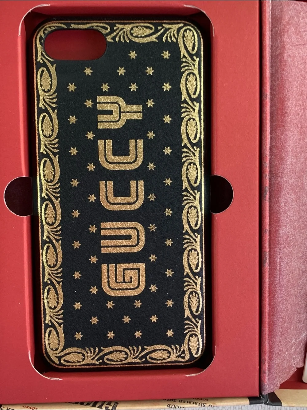 Gucci New iPhone 7/8 Case‎ GUCCY logo black gold